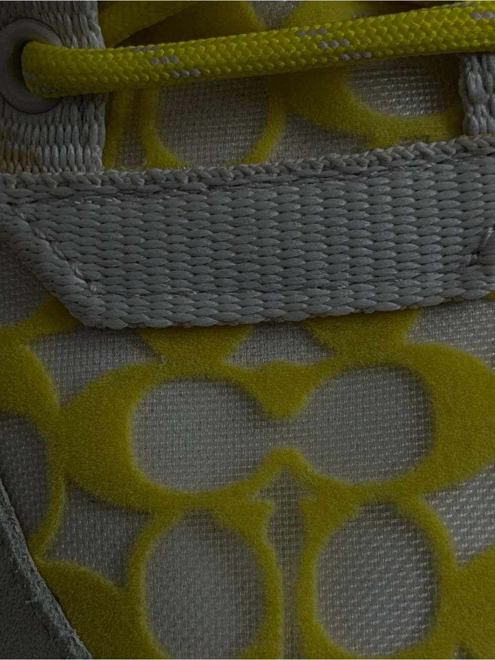 Coach Cream & Yellow Signature Logo Sneakers